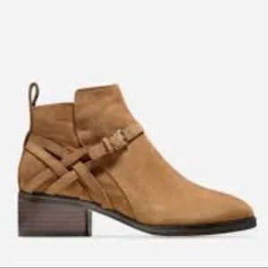 COLE HAAN SHOES LEATHER HEEL ANKLE BOOTIES SIZE 8B