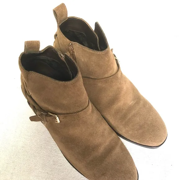 COLE HAAN SHOES LEATHER HEEL ANKLE BOOTIES SIZE 8B