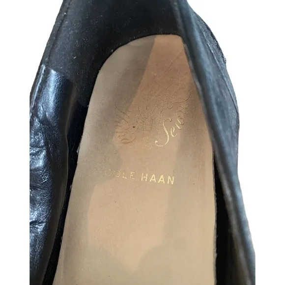 Cole Haan Shoes Womens Black Suede Pinch Grand Penny Kiltie Loafer Moccasin Sz 8