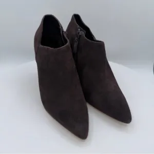 COLE HAAN VESTRY POINTED TOE SUEDE HEEL ANKLE BOOT SZ 8 CLR DK CHOCOLATE BROWN