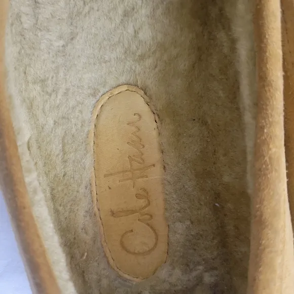 Cole Haan Women's Tan Leather Suede Shearling Moccasins Flats Size 8.5