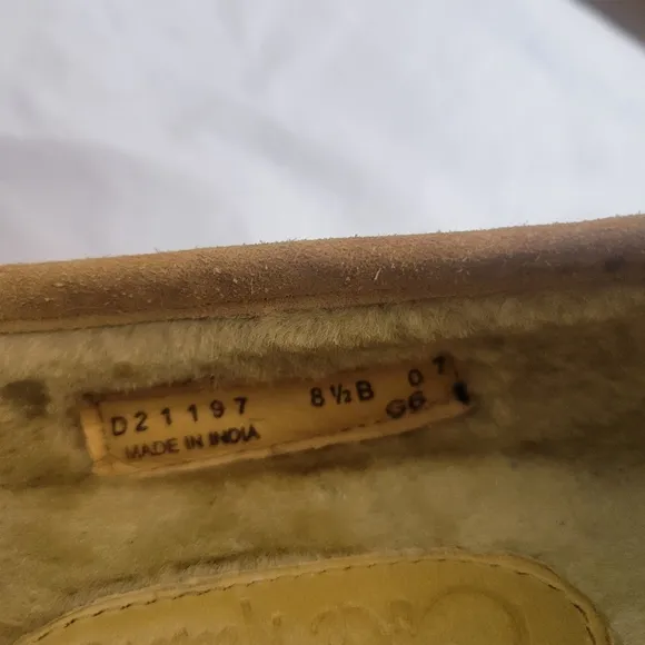 Cole Haan Women's Tan Leather Suede Shearling Moccasins Flats Size 8.5