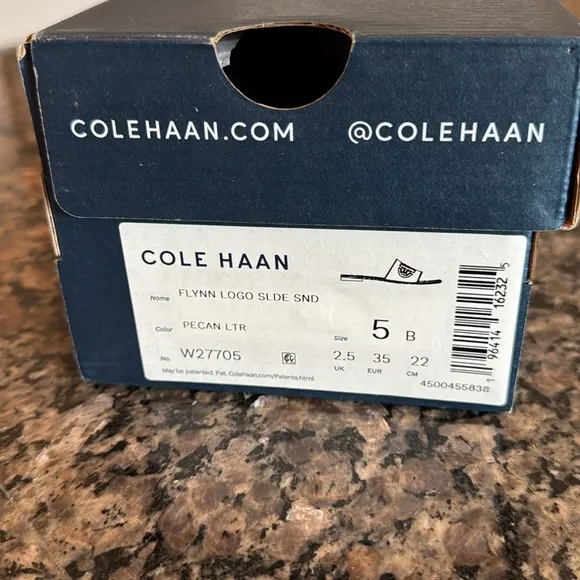 Cole Haan Women's Tan logo Flynn Slide Sandals NIB 5