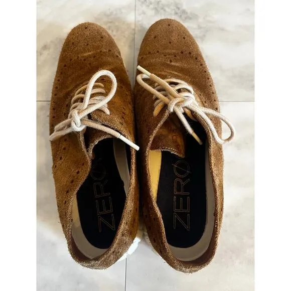 Cole Haan Zero Grand Oxford Shoes Men’s 8.5 Brown Suede Nubuck Leather Wingtip