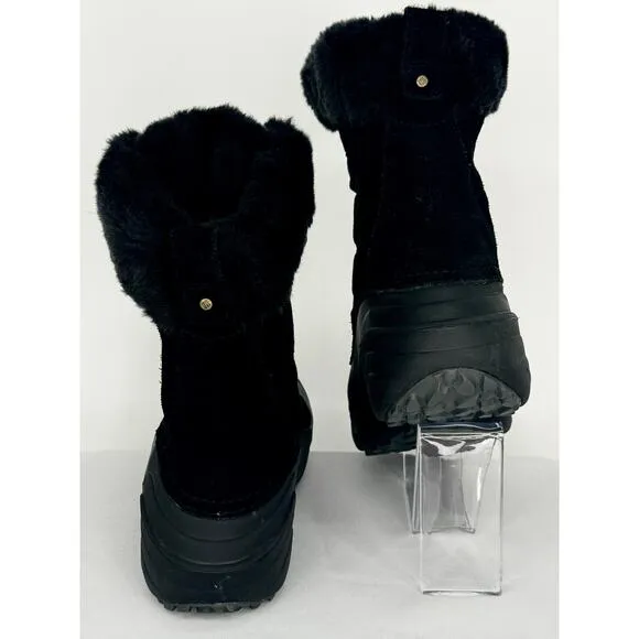 Columbia Sierra Summette Techlite Faux Fur Black Winter Boots Size 7