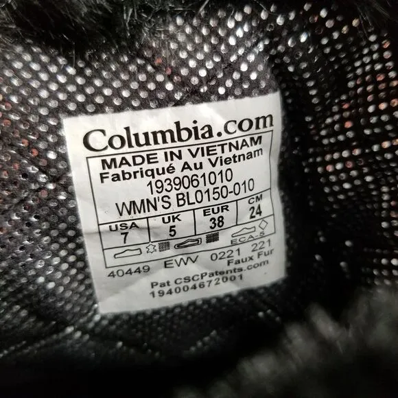 Columbia Womens Slopeside Village Omni-Heat Hi Snow Boots Size 7  8 Black/Mud