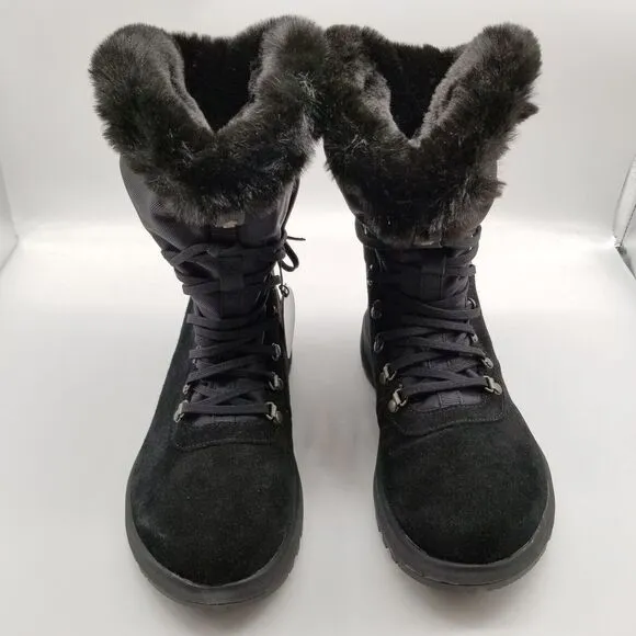 Columbia Womens Slopeside Village Omni-Heat Hi Snow Boots Size 7  8 Black/Mud