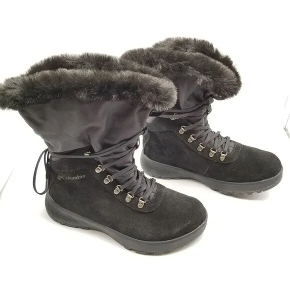 Columbia Womens Slopeside Village Omni-Heat Hi Snow Boots Size 7  8 Black/Mud