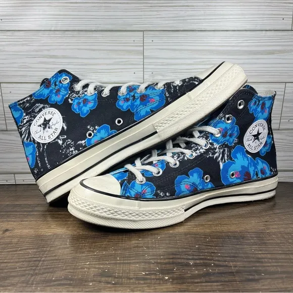 Converse Chuck 70 High Paradise Floral Blue Black Shoes - M 9 - W 11