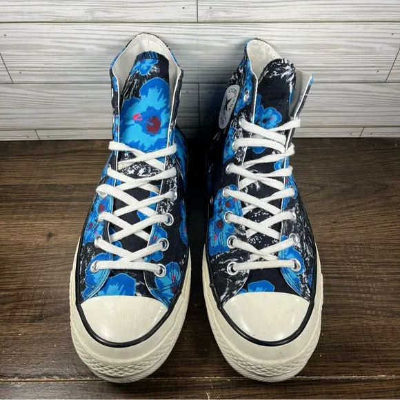 Converse Chuck 70 High Paradise Floral Blue Black Shoes - M 9 - W 11