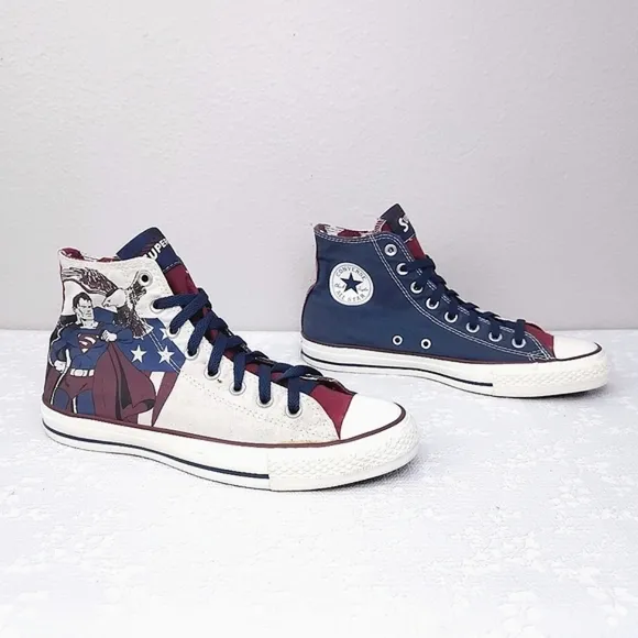 CONVERSE Chuck Taylor DC Superman Split Panel Sneakers Men's 8.5 (W 10.5)