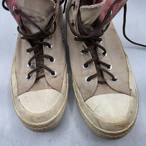Converse Chuck Taylor Lift Ripple Boot High Top Womens 9 Tan Sneaker Shoes