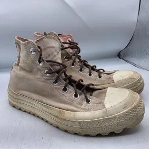 Converse Chuck Taylor Lift Ripple Boot High Top Womens 9 Tan Sneaker Shoes