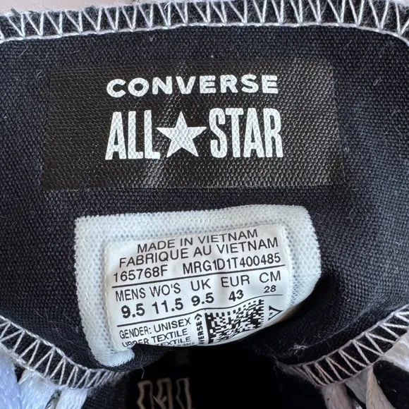 Converse Chuck Taylor Seek Peace Black and White Hightop Sneakers Men's …