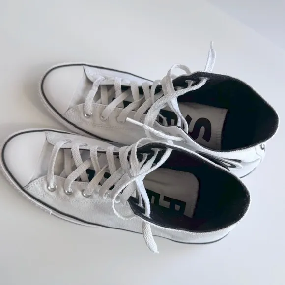 Converse Chuck Taylor Seek Peace Black and White Hightop Sneakers Men's …