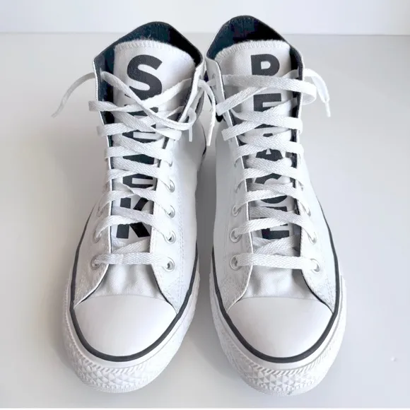 Converse Chuck Taylor Seek Peace Black and White Hightop Sneakers Men's …