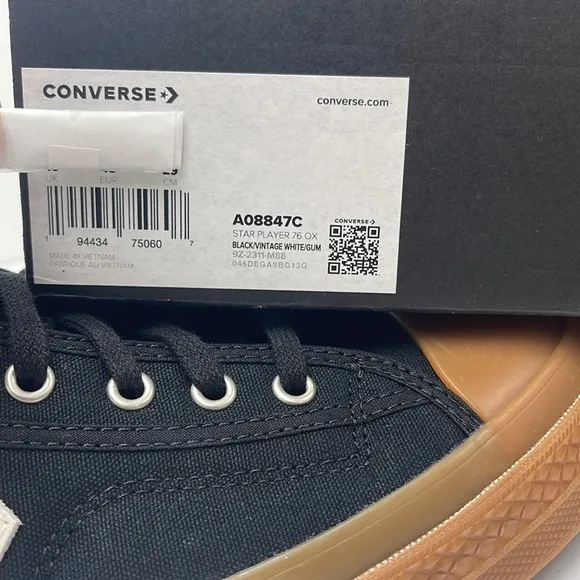 Converse Men's A08847CSTAR PLAYER 76 OXAll CONVERSE Black and Brown Sneakers