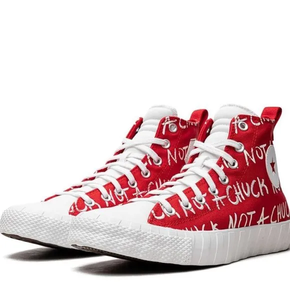 CONVERSE RED UNISEX NOT A CHUCK FASHION CLASSIC HIGH TOP FASHION SNEAKER NEW