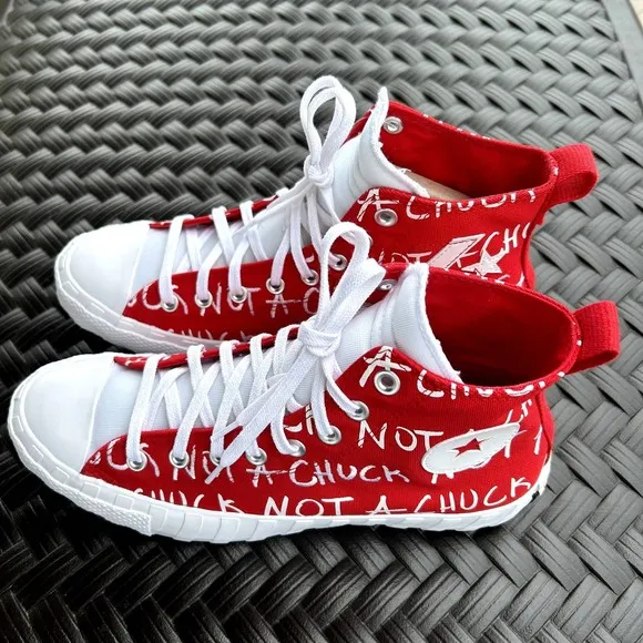 CONVERSE RED UNISEX NOT A CHUCK FASHION CLASSIC HIGH TOP FASHION SNEAKER NEW