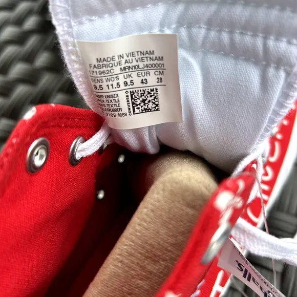 CONVERSE RED UNISEX NOT A CHUCK FASHION CLASSIC HIGH TOP FASHION SNEAKER NEW