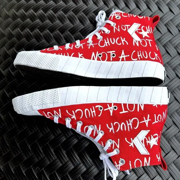 CONVERSE RED UNISEX NOT A CHUCK FASHION CLASSIC HIGH TOP FASHION SNEAKER NEW