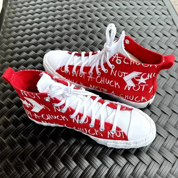 CONVERSE RED UNISEX NOT A CHUCK FASHION CLASSIC HIGH TOP FASHION SNEAKER NEW
