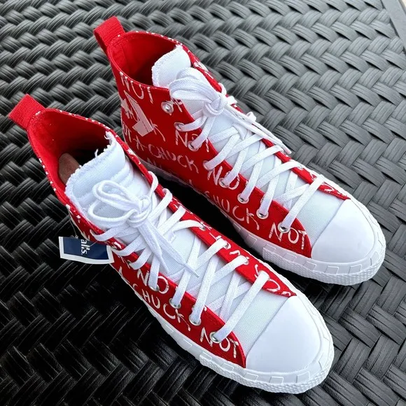 CONVERSE RED UNISEX NOT A CHUCK FASHION CLASSIC HIGH TOP FASHION SNEAKER NEW