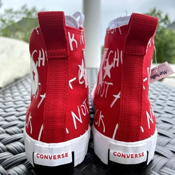 CONVERSE RED UNISEX NOT A CHUCK FASHION CLASSIC HIGH TOP FASHION SNEAKER NEW