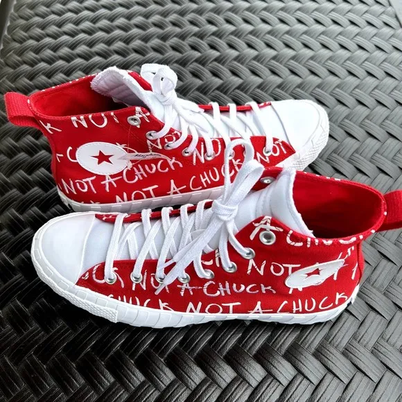 CONVERSE RED UNISEX NOT A CHUCK FASHION CLASSIC HIGH TOP FASHION SNEAKER NEW
