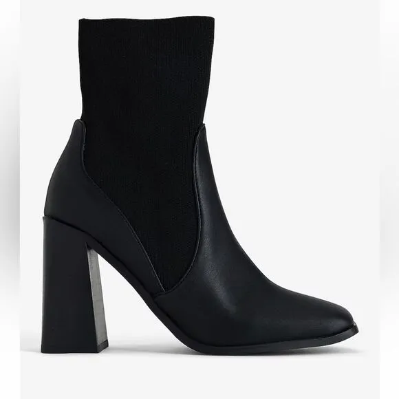 COPY - Block Heel Ankle Sock Boots size 7 Express