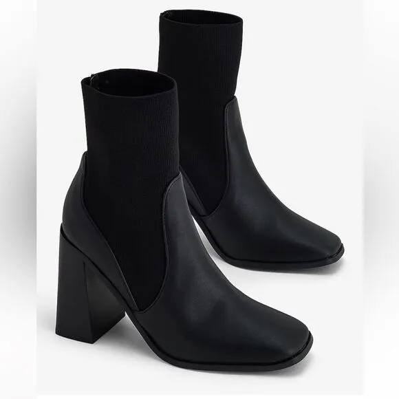 COPY - Block Heel Ankle Sock Boots size 7 Express