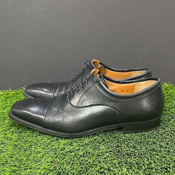 COPY - Magnanni Frederico Black Leather Cap Toe Derby