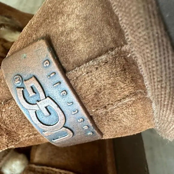 COPY - UGG brown suede and sheepskin snow boots in size 8. Gently worn.