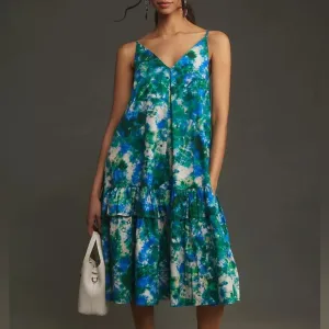 Corey Lynn Calter V-Neck Ruffle Midi Dress