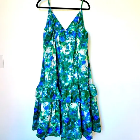 Corey Lynn Calter V-Neck Ruffle Midi Dress