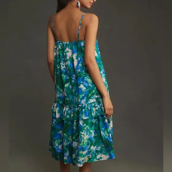 Corey Lynn Calter V-Neck Ruffle Midi Dress