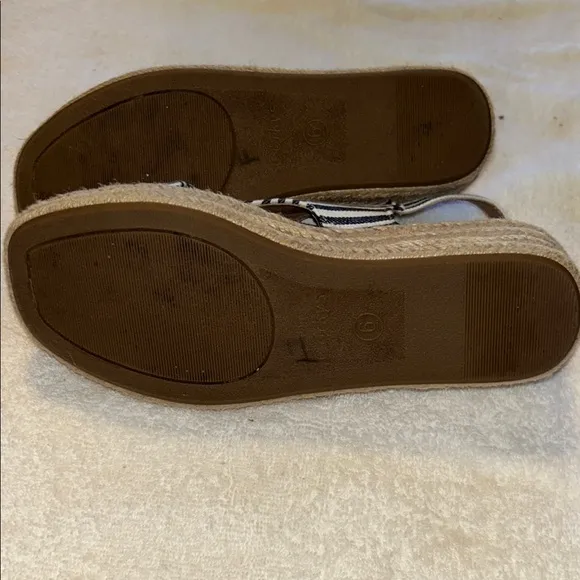 Corkys Women's Striped Sandals - Navy and White