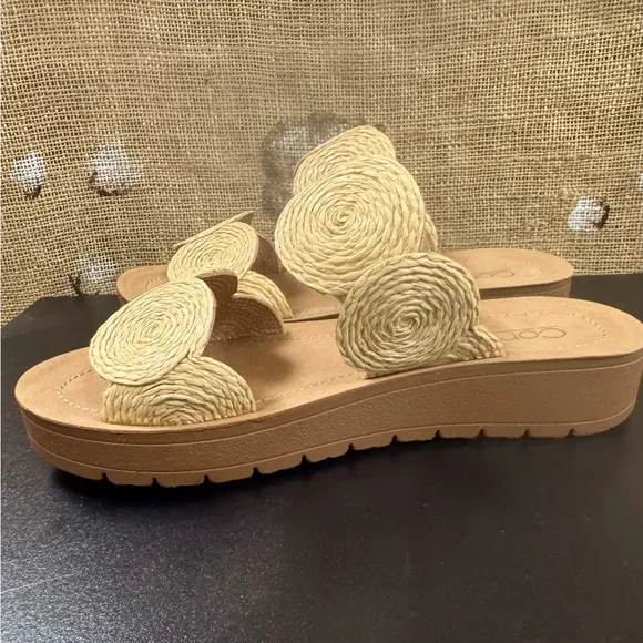 Corkys Women's Tan and Cream Sandals - Cheers Beaches