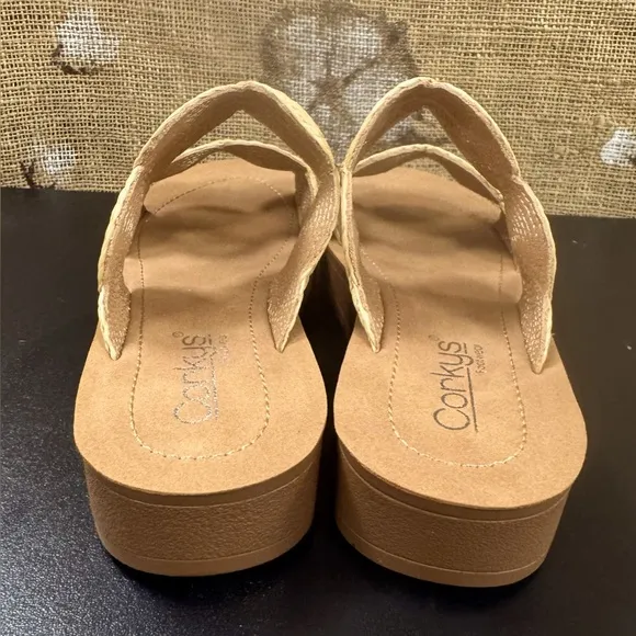 Corkys Women's Tan and Cream Sandals - Cheers Beaches