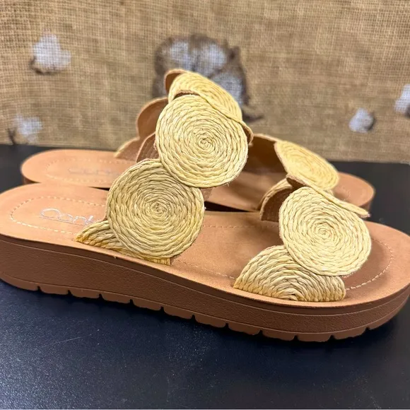 Corkys Women's Tan and Cream Sandals - Cheers Beaches