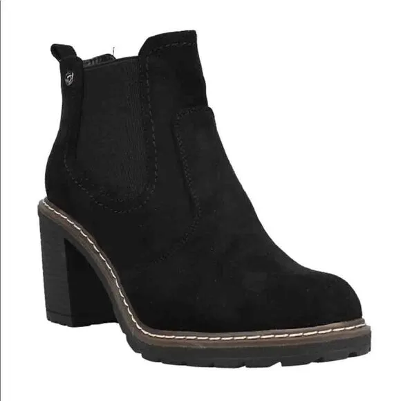 Corkys Womens Rocky Chelsea Boots Ankle Mid Heel 2-3&quot; - Black