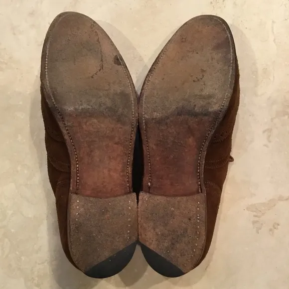 Crockett &amp; Jones Brown Suede Wingtip Oxford Shoes