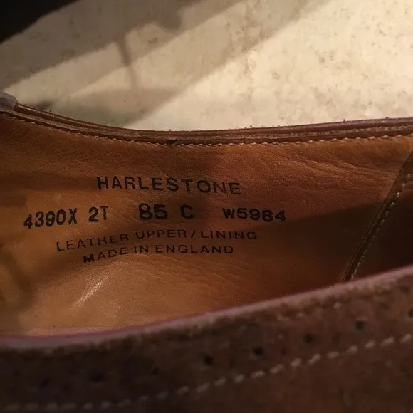 Crockett &amp; Jones Brown Suede Wingtip Oxford Shoes