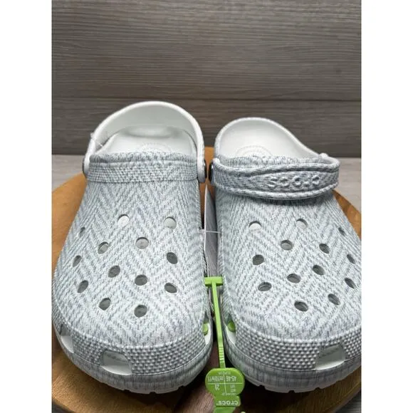 Crocs Classic Tweed Clog Nirage Grey Men Unisex Slip On Casual Sandal Size 11