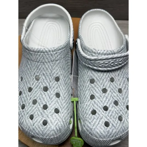 Crocs Classic Tweed Clog Nirage Grey Men Unisex Slip On Casual Sandal Size 11