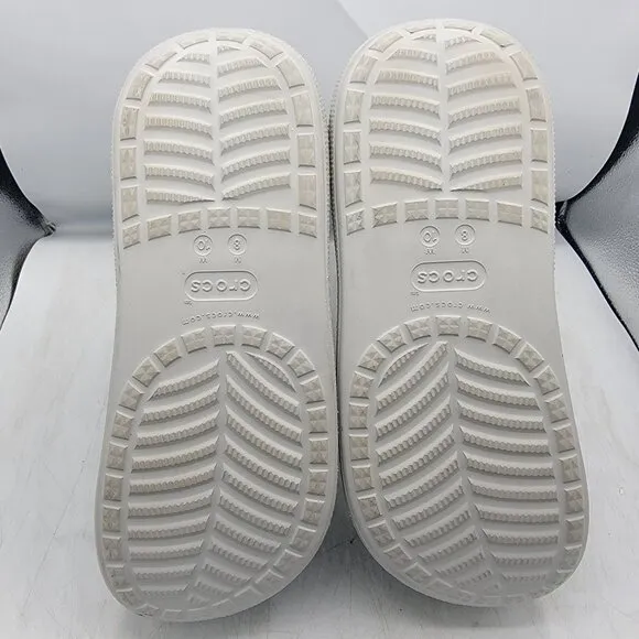 Crocs Crush Womens 10 Silver Glitter Boots Casual Comfort Walking Fashion