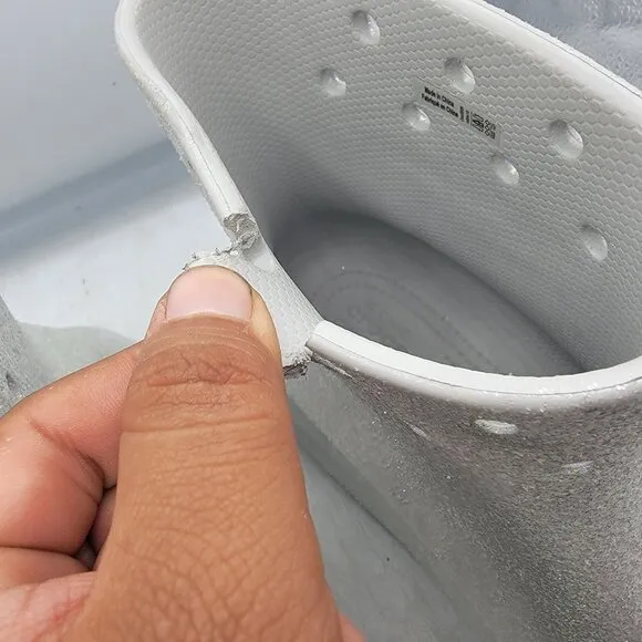 Crocs Crush Womens 10 Silver Glitter Boots Casual Comfort Walking Fashion
