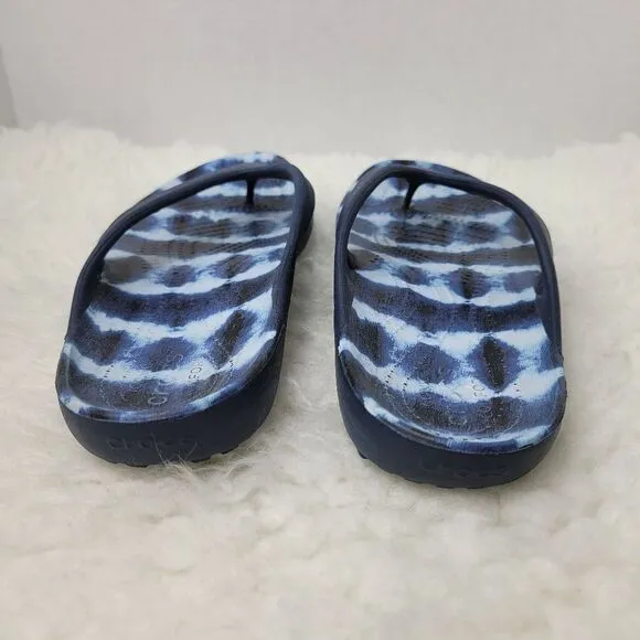 Crocs Kadee  Flip Flop Sandals Womens Size 9 Comfort Tie Dyed Blue