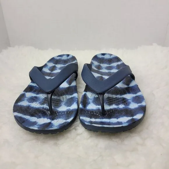 Crocs Kadee  Flip Flop Sandals Womens Size 9 Comfort Tie Dyed Blue