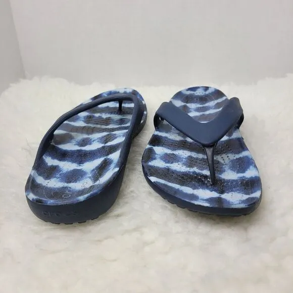 Crocs Kadee  Flip Flop Sandals Womens Size 9 Comfort Tie Dyed Blue